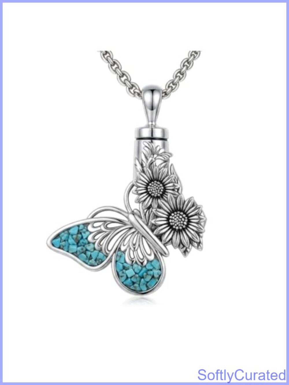 Butterfly Urn Necklace for Ashes 18k White Gold Plated Cremation Jewelry